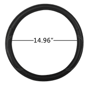 Auto Drive 1Piece Car Steering Wheel Cover Country Leather Black/White - Universal Fit, AD061711B