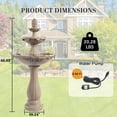 thumbnail image 3 of QJTC 48.03" 3-Tiers Outdoor Water Fountains, Italian Pineapple Large Cascading Waterfall Fountain, Weather-Resistant Resin Freestanding Fountain Features for Garden, Patio, Backyard, Beige, 3 of 10