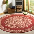 thumbnail image 2 of SAFAVIEH Outdoor LND183Q Linden Collection Red / Creme Rug, 2 of 10