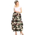 thumbnail image 5 of Sakkas Duru Women's African Ankara Print Wide Leg Culotte Pants Elastic Waist - 135-GreenCamo - One Size Regular, 5 of 5