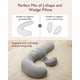 thumbnail image 4 of Momcozy Almohadas de Embarazo Originales en Forma de F, Almohada para Dormir de Maternidad, con Funda de Aire, Gris, 4 of 5