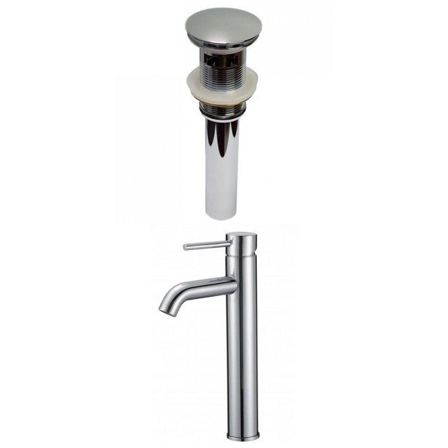 American Imaginations AI-29491 Deck Mount CUPC Approved Lead Free Brass Faucet Set In Chrome Color - Overflow Drain Incl.