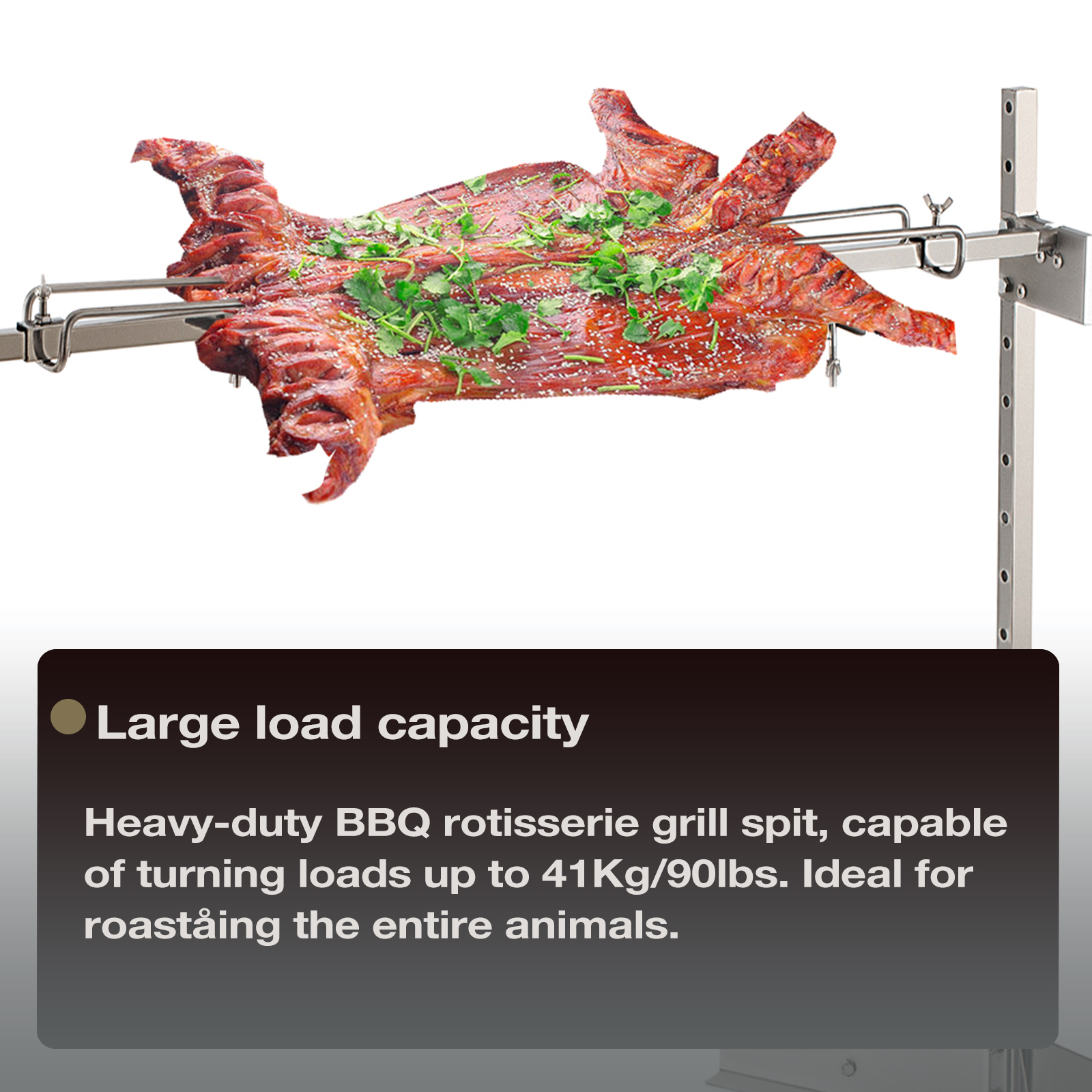 DEWOSEN 46" Outdoor Electric Rotisserie Grill Kit 90 LBS Pig Spit Rotisserie 32W Motor BBQ