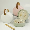 thumbnail image 4 of Solid Color Storage Box Portable Bag Earrings Ring Travel Jewelry Box Children Jewelry Box, 4 of 5
