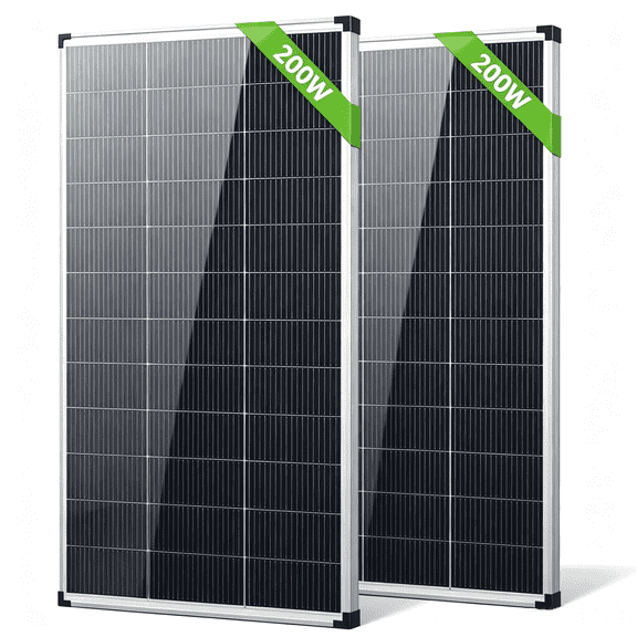 AeternaSol 400W Solar Panel, 2 Pack 200W Panels, 18BB N-Type, up to 25% Efficiency, IP68 Waterproof, for 12V Battery Systems, RV, Marine, Farm, Off-Grid & Home Use