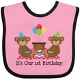 thumbnail image 3 of Inktastic Twins 1st Birthday Bears Boys or Girls Baby Bib, 3 of 4