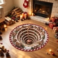 thumbnail image 6 of 3D Rugs Optical Illusion Round Christmas Rug, 23.62 Inch Non Slip Absorbent Polyester Doormat, Stain Resistant Washable Floor Mat for Entryway, Kitchen, Bathroom and Xmas Home Decoration, 6 of 6