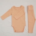 thumbnail image 3 of Tisuna Fall Outfit Set For Kids Boys Stretch Solid Color Long Sleeve Crewneck Romper And Pants 2 Pieces Outfit Set For Children Going Out Playwear Size 18-24 Months, 3 of 3