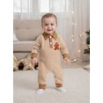 thumbnail image 5 of BemeyourBBs Baby Boy Christmas Romper Striped Santa Collared Long Sleeve Bodysuit, 5 of 9
