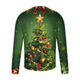 thumbnail image 3 of Men's Christmas T Shirts Santa Xmas Tree Print Pullover Crewneck Graphic Tees Ugly Christmas Sweatshirts, Green L, 3 of 5
