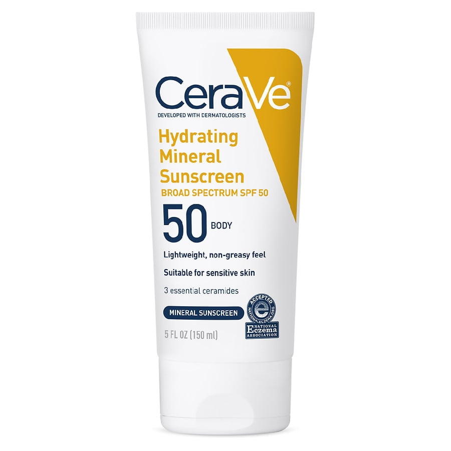 CeraVe Mineral Body Sunscreen SPF 50 Hydrating with Zinc Oxide