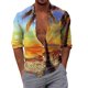 thumbnail image 1 of Camisas Oversize Hombre Hombres Casual Manga larga Invierno 3D Impreso Camisas Top Blusa Camisas (Yellow, XXL), 1 of 5