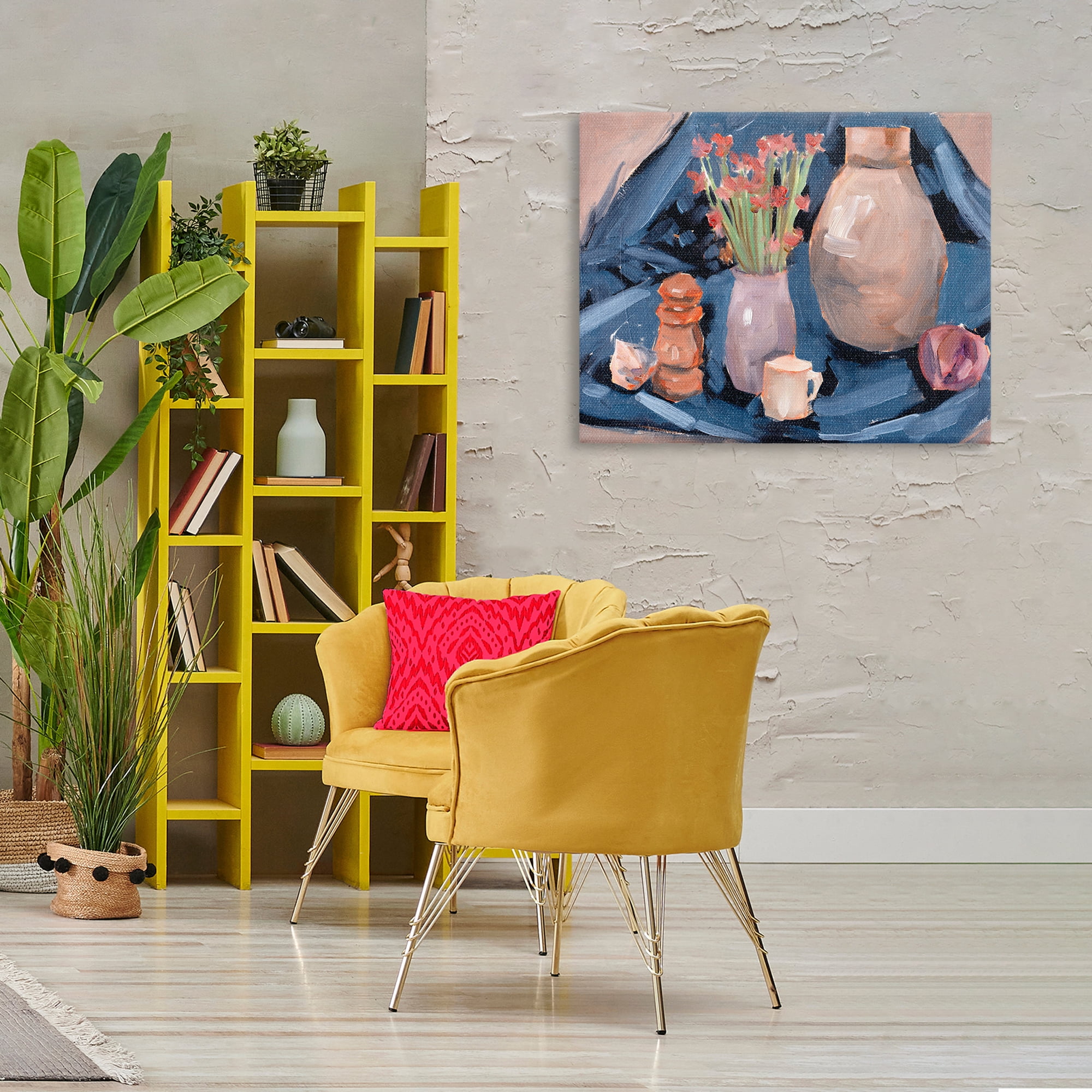Stupell Industries Classic Still Life Scene Plants & Flowers Painting Wrapped Canvas Art Print Wall Art, 40 x 30