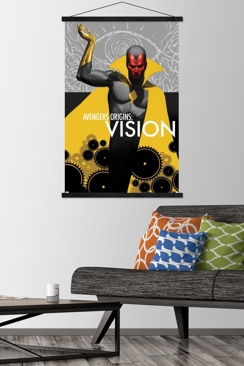 Marvel Comics - Vision - Avengers Origins: Vision #1 Wall Poster with Wooden Magnetic Frame, 22.375" x 34"