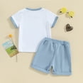 thumbnail image 3 of Bagilaanoe 2pcs Little Boy Shorts Set Toddler Short Sleeve Letter Print T Shirt Tops + Shorts 3T 4T 5T 6T 7T Kids Casual Summer Clothes, 3 of 8