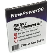 Garmin Nuvi 265W Battery Replacement Kit with Tools, Video Instructions, Extended Life Battery and Full One Year Warranty