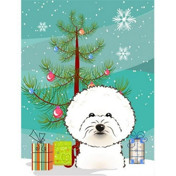 Caroline's Treasures BB1589CHF Christmas Tree and Bichon Frise Flag Canvas House Size , Large, multicolor
