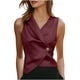thumbnail image 3 of TaTaai 2026 Spring Women’s Satin Lapel Tee Sleeveless Loose Blazer Casual Solid Color Fashion Button Vest Elegant Polyester Daily Office Shirt Gift, 3 of 8
