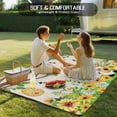 thumbnail image 4 of Yellow Daisy Gnomes Outdoor Rug for Patio/Deck/Porch, Non-Slip Large Area Rug 5 x 7 Ft, Pastoral Bees Floral Botanical Beige Indoor Outdoor Rugs Washable Area Rugs, Camping Rug Carpet Runner, 4 of 8