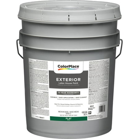 ColorPlace Exterior Flat Medium Base Paint, 5 gal