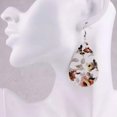 thumbnail image 2 of Print Flower Pattern Pu Leather Teardrop Earrings Waterdrop Jewelry Blowout, 2 of 2