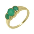 thumbnail image 1 of LBG British Made 18k Yellow Gold Natural Emerald Womens Promise Ring - 33 size options - Size 7, 1 of 6