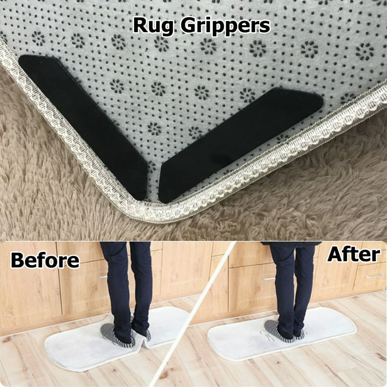 BSHAPPLUS® 6Pcs Rug Pads, Renewable Carpet Tape Pad Corner Stickers for  Hardwood Floors - Non Slip & Anti Curling, Keep Rug in Place & Makes  Corners