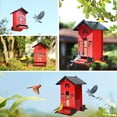 thumbnail image 5 of Birdkiss 5lbs Squirrel-Proof Wild Bird Feeder with Bilateral Weight-Activated Perches, 14 Feeding Ports, Outdoor Bird Feeder for Garden Yard Outside, Red, 5 of 8