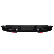 Vijay Rear Bumper for 2009-2010-2011-2012-2013-2014 Ford F150 Steel Black with Spotlights and D-Rings