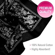 Basico 100% Cotton Head Wrap Bandanas 12 Pack