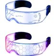 thumbnail image 1 of 2 pares de gafas con visera Led, gafas futuristas de 7 colores, gafas con 4 modos de iluminación, gafas luminosas de panal para niños y adultos, 1 of 5