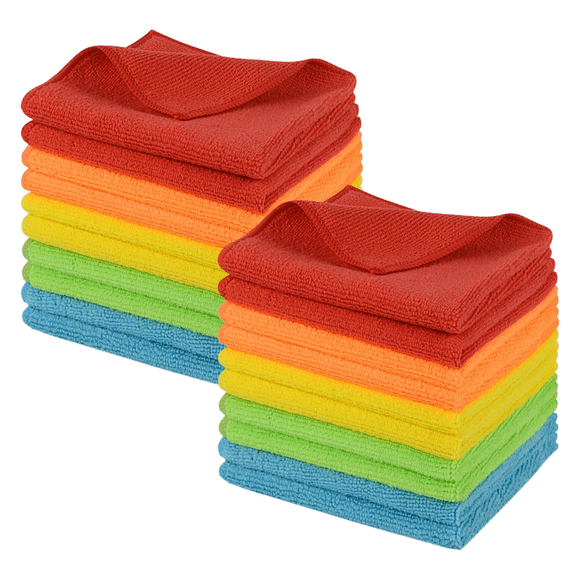 20 Pcs Microfiber Dish Cloth for Washing Dishes Rags,5 Color Kitchen Washcloth Cleaning Cloths, 12inchx12inch