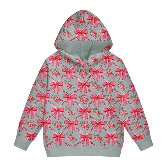 Hoodie for Girls 4-16 Graphic Crewneck Long Sleeve Jumper Hoody Tops Casual Loose Sweatshirts for Teen Girls , Size 5-12