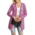 thumbnail image 3 of Cueply Womens Cardigan Long Sleeve lightweight Striped Open Front Casual Button Loose Knit Sweater, 3 of 6