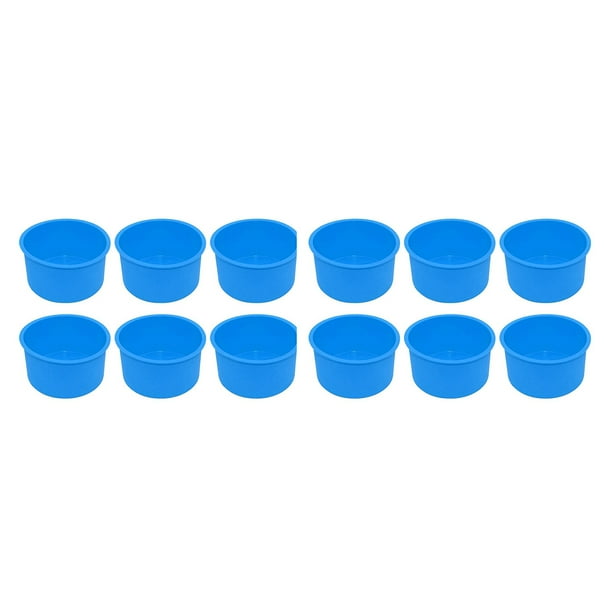 Mini Moldes de Silicona para Pasteles,Bandeja para Hornear Redonda de 4 Pulgadas,Molde para Hornear Silicona Antiadherente, Bandeja para Hornear, Reutilizable, Azul, Juego de 12