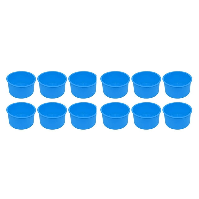 Mini Moldes de Silicona para Pasteles,Bandeja para Hornear Redonda de 4 Pulgadas,Molde para Hornear Silicona Antiadherente, Bandeja para Hornear, Reutilizable, Azul, Juego de 12