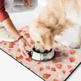 thumbnail image 2 of Pet Feeding Mat with Red Berry and Flowers Print, Durable Dog Food Mat, Absorbent, Non-Slip, Quick Dry, Easy Clean Mat for Kitchen and Bathroom, 2 of 6