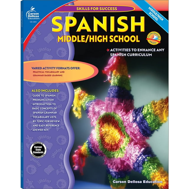 Cuaderno de ejercicios: Habilidades de Carson Dellosa para estudiantes españoles de secundaria y preparatoria con éxito
