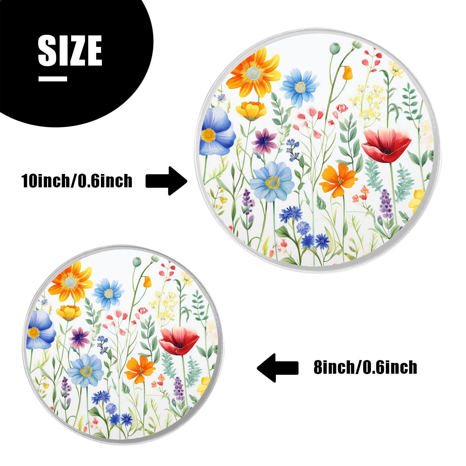 Stove Burner Covers 4 Pcs for ,Flowers And Full Moon Small Animals In The Forest art, Round Gas Stove Burner Cover 8Inch And 10Inch
