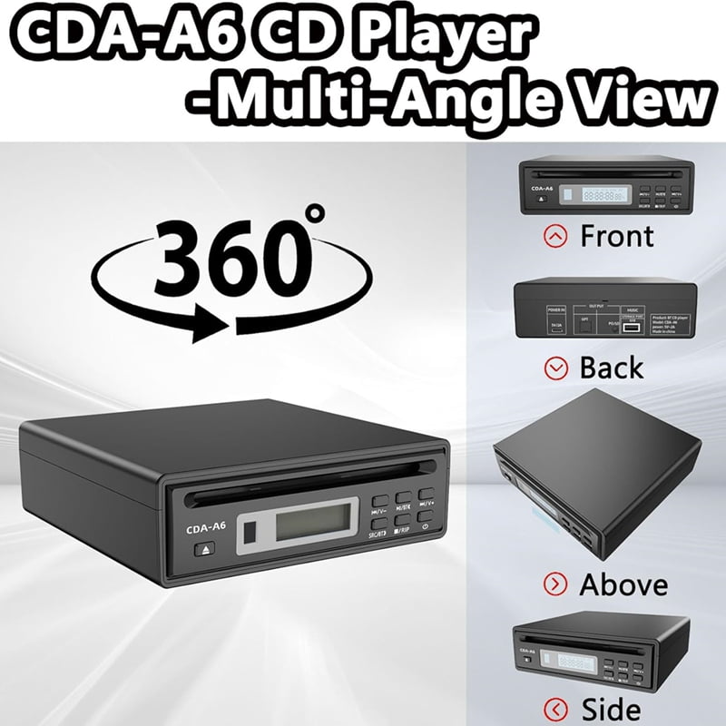 HiFi CD Player for Home,CD Ripper,Bluetooth Car CD Player with USB Ripping, Rip CD to USB, External High-Fidelity Player