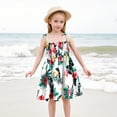thumbnail image 2 of Robe Bébé Fille Été Imprimé Floral Robe à Bretelles Légère Décontractée avec Attaches Réglables pour Plage Enfants Rouge 3 Ans-4 Ans, 2 of 4