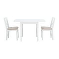 thumbnail image 3 of Bowery Hill Modern Wood Three Piece Drop Leaf Dining Set in White, 3 of 16
