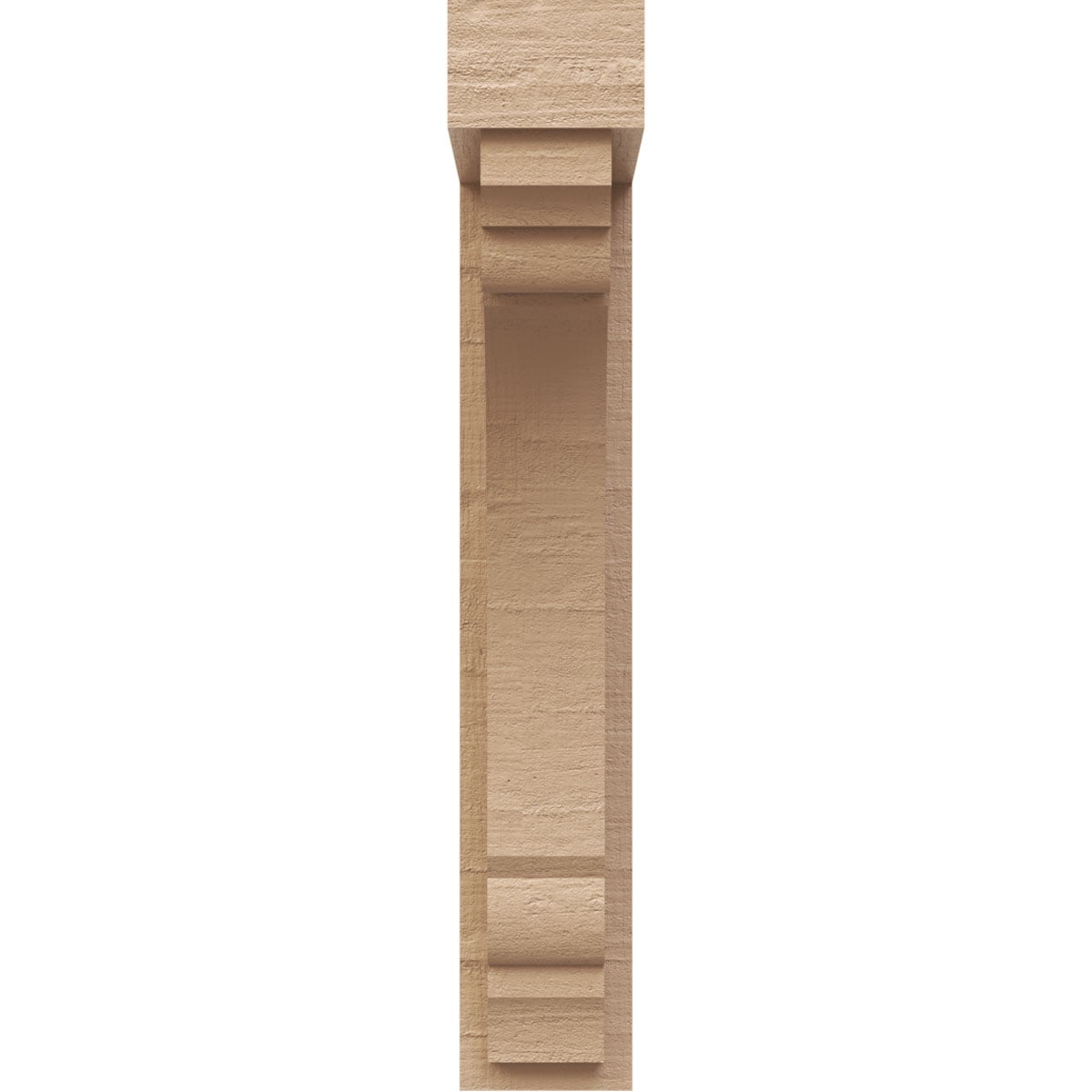 3"W x 6"D x 18"H Thin Warren Rough Cedar Woodgrain TimberThane Corbel, Primed Tan
