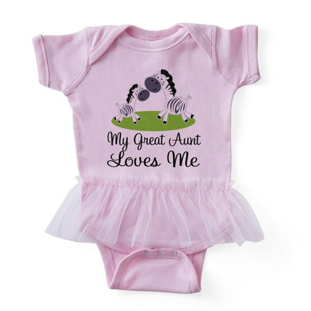 CafePress - Great Aunt Loves Me Zebra - Cute Infant Baby Tutu Bodysuit