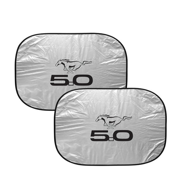 Ford Mustang Pony and 5.0 Dual Panels Easy Folding Windshield Sun Shade