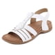 thumbnail image 3 of Sandalias planas de estilo bohemio para mujer, con puntera abierta, decoración de diamantes de imitación, sandalias con correa en el tobillo para una apariencia elegante., 3 of 3
