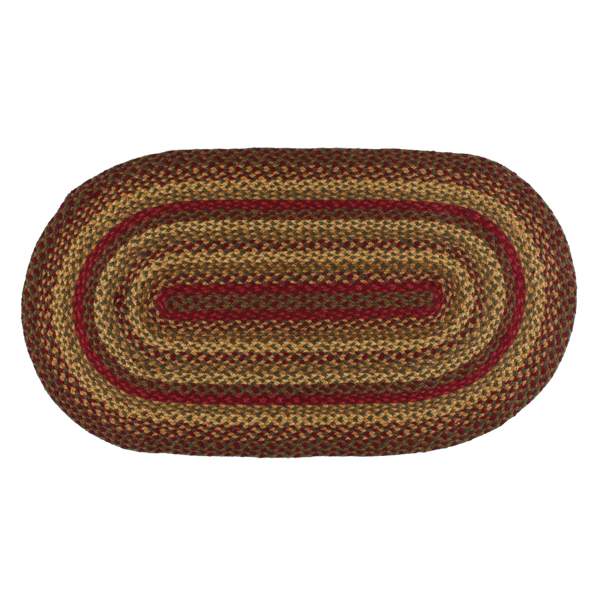 Brown/Blue Farmyard Braided Area Rug By IHF Rugs Oval & Rectangle Many Sizes 