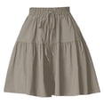 thumbnail image 4 of SONXAHE Womens Tiered Short Skirt Drawstring Waist A‑Line Skirt Casual Daily Wear Bottoms, 4 of 4