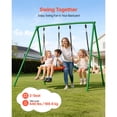 thumbnail image 2 of KFFKFF Outdoor Swing Set with 32-inch Saucer Seat and Belt Seat, Heavy-Duty Metal Frame, 440 lbs Capacity, Includes Spiral Ground Anchors, Perfect for Backyard Fun for Kids, 2 of 9