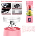 thumbnail image 5 of Licuadora portátil, MIAOKE Licuadora de batidos, mini licuadora personal con seis cuchillas en 3D, taza de exprimidor recargable USB para el hogar, la oficina y el aire última intervensión (rosa), 5 of 5
